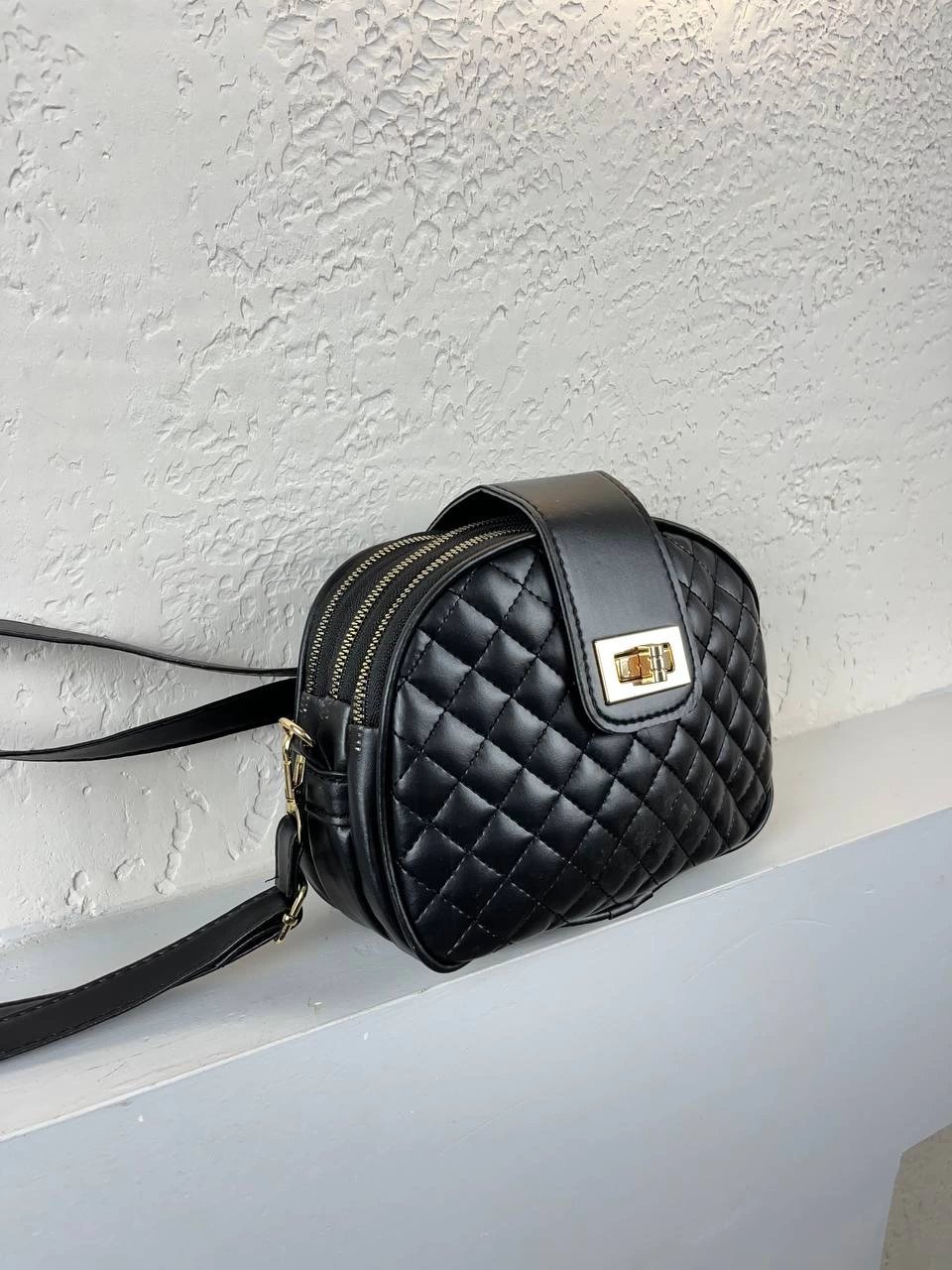 Siyah Kapitone 3 Bölme Çanta CB9600