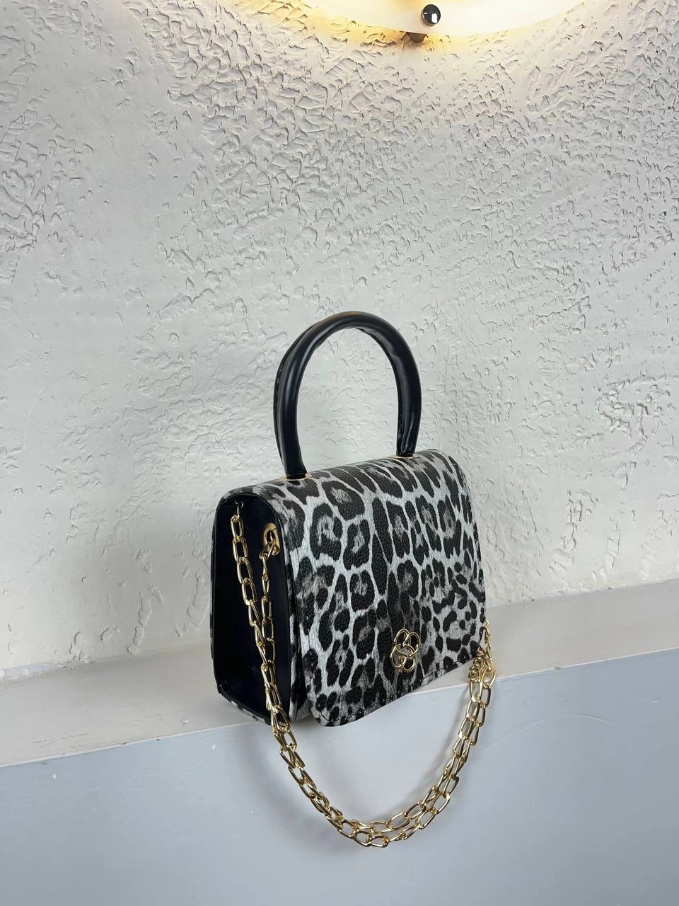 Siyah Leopar Renk Kalıp Çanta CB5203
