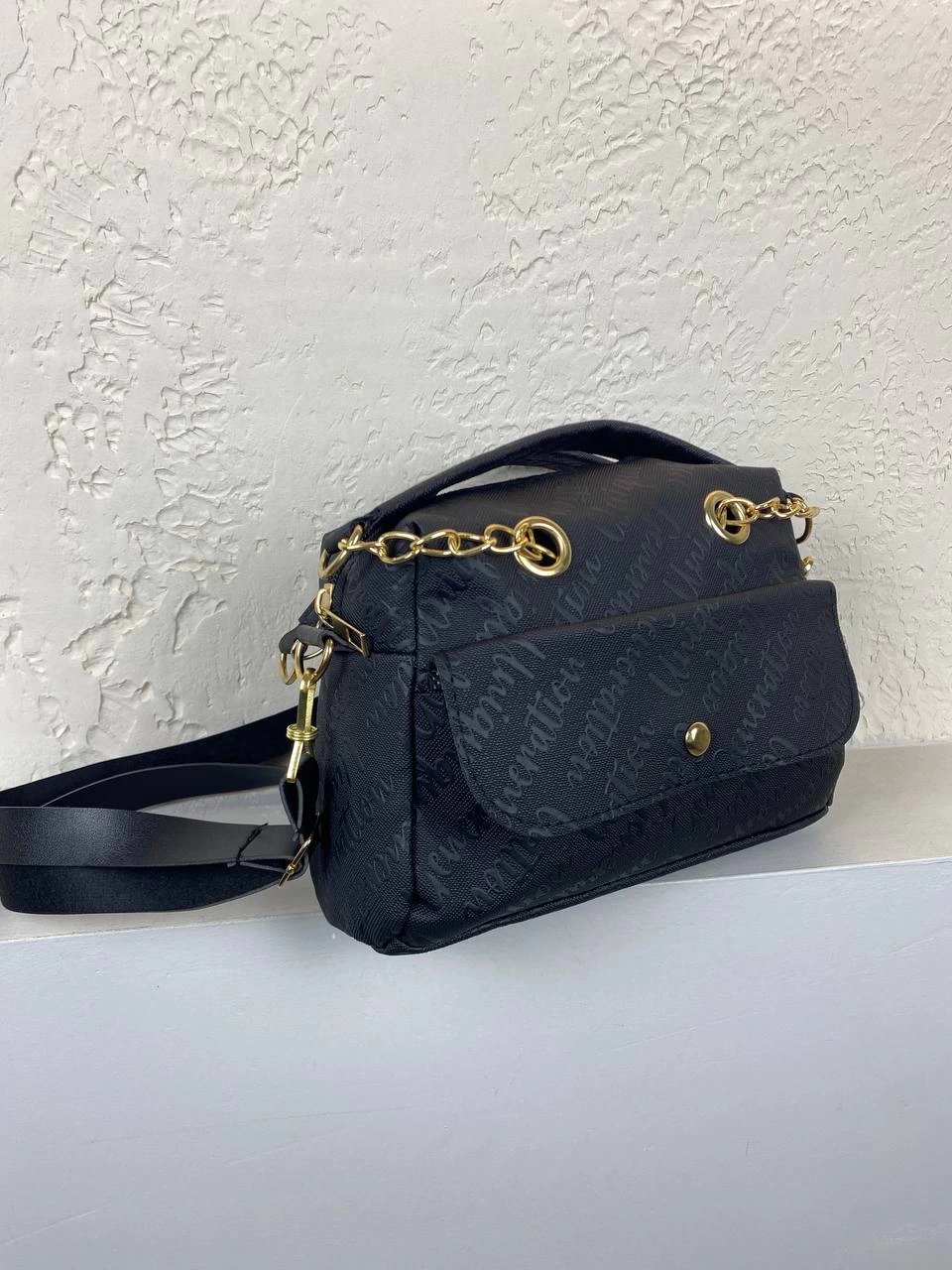 Siyah Mini Kampanyalı Kol Çanta