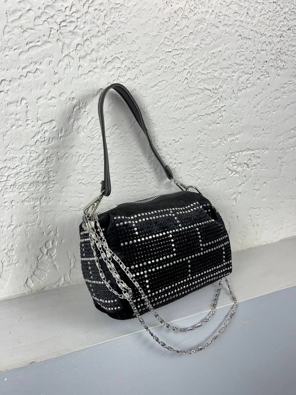 Siyah Mini Taşlı Çanta CB9962