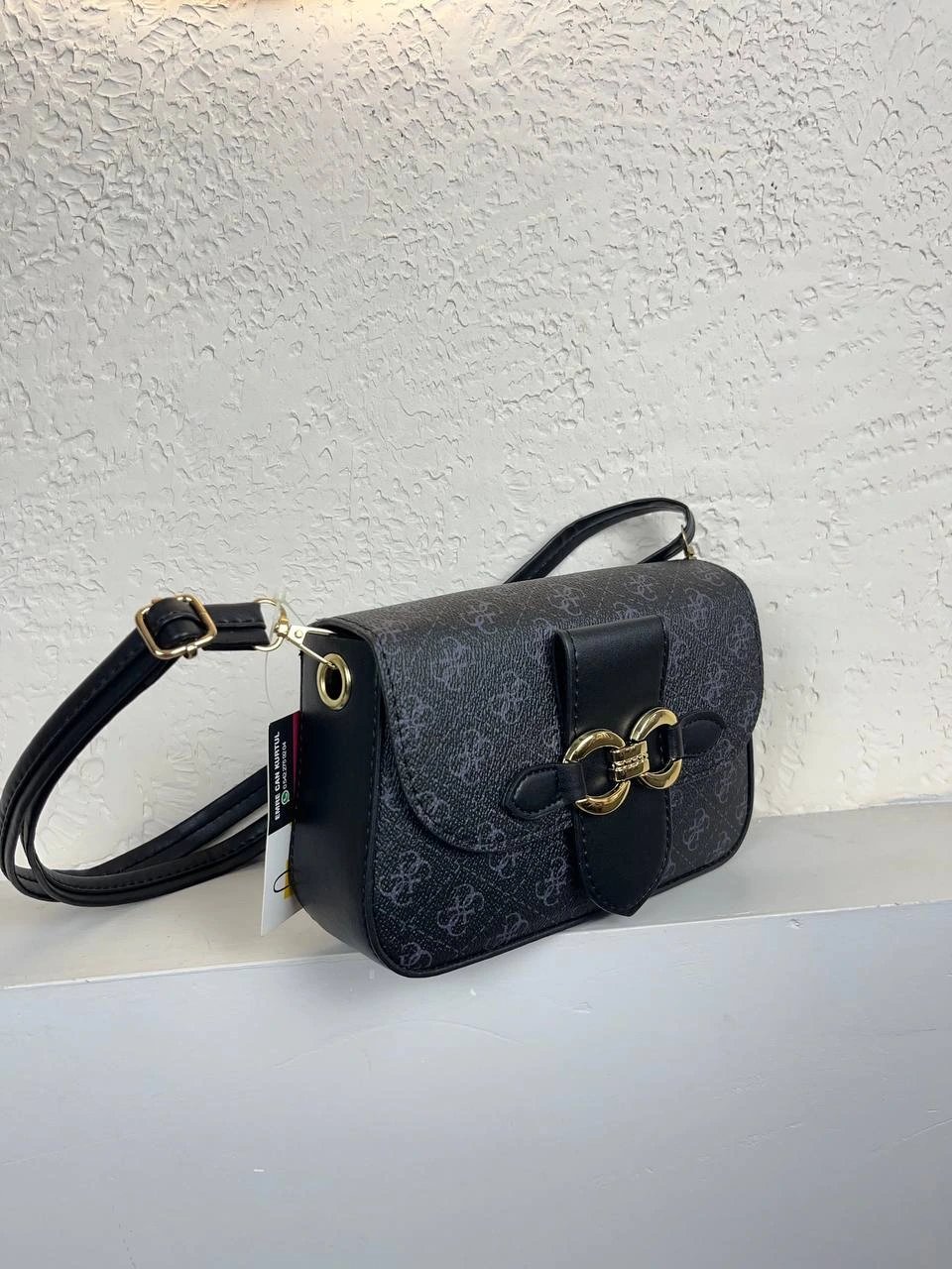 Siyah Mor Desenli Renk Tokalı Çanta CB9100