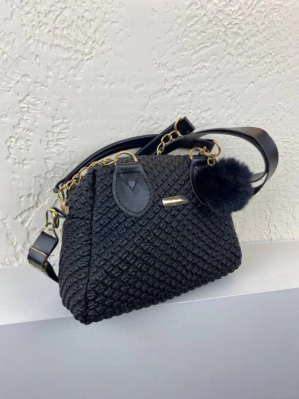 Siyah Örme Kol Çanta