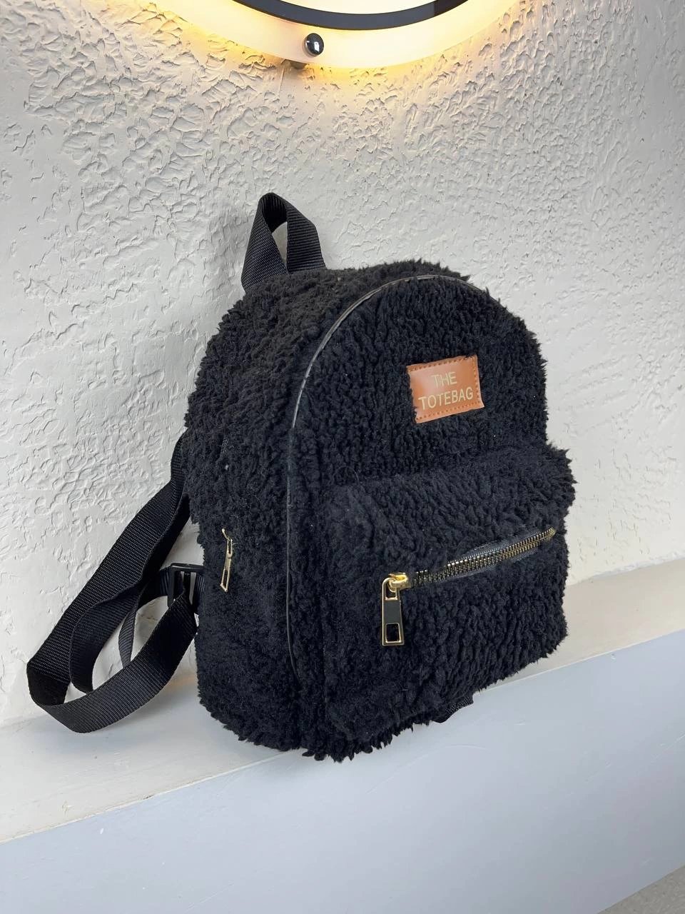 Siyah Peluş Sırt Çanta CB8527