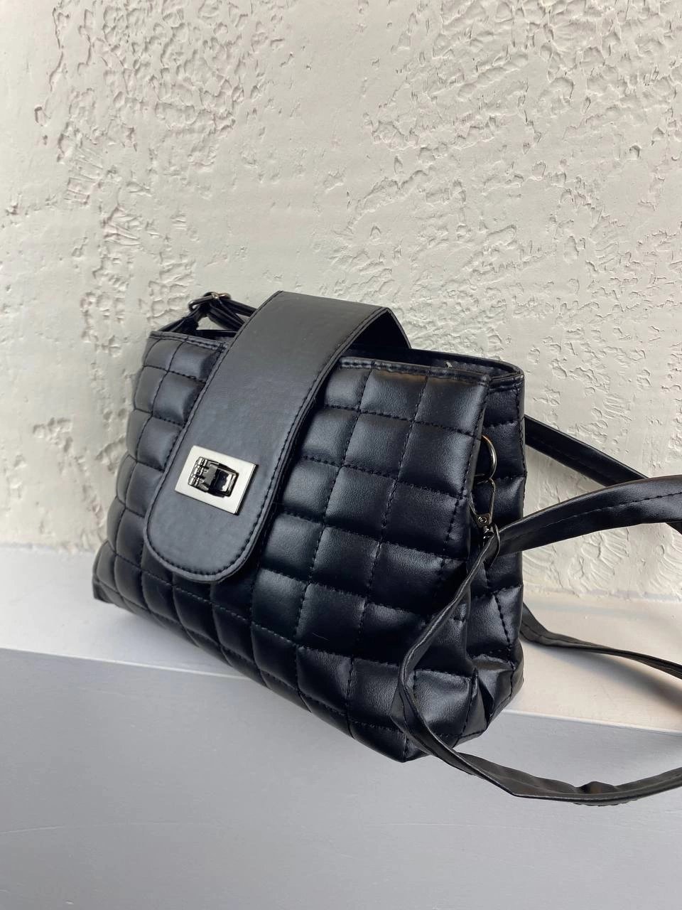 Siyah Renk 2 Bölmeli Kapitone Çanta