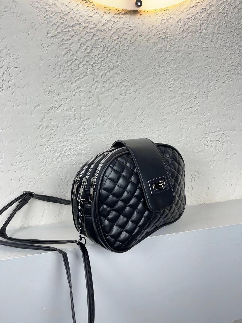 Siyah Renk 3 Bölme Kapitone Çanta CB6327