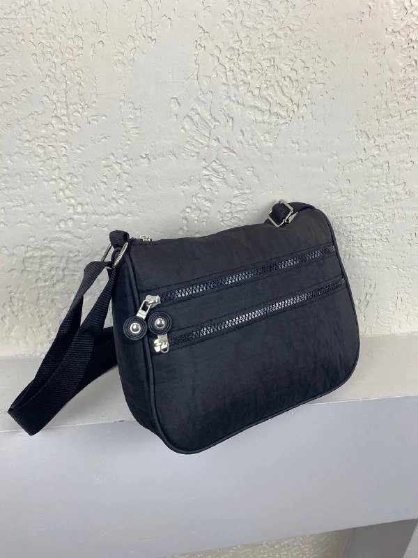 Siyah Renk 3 Bölme Krinkıl Çanta 2024