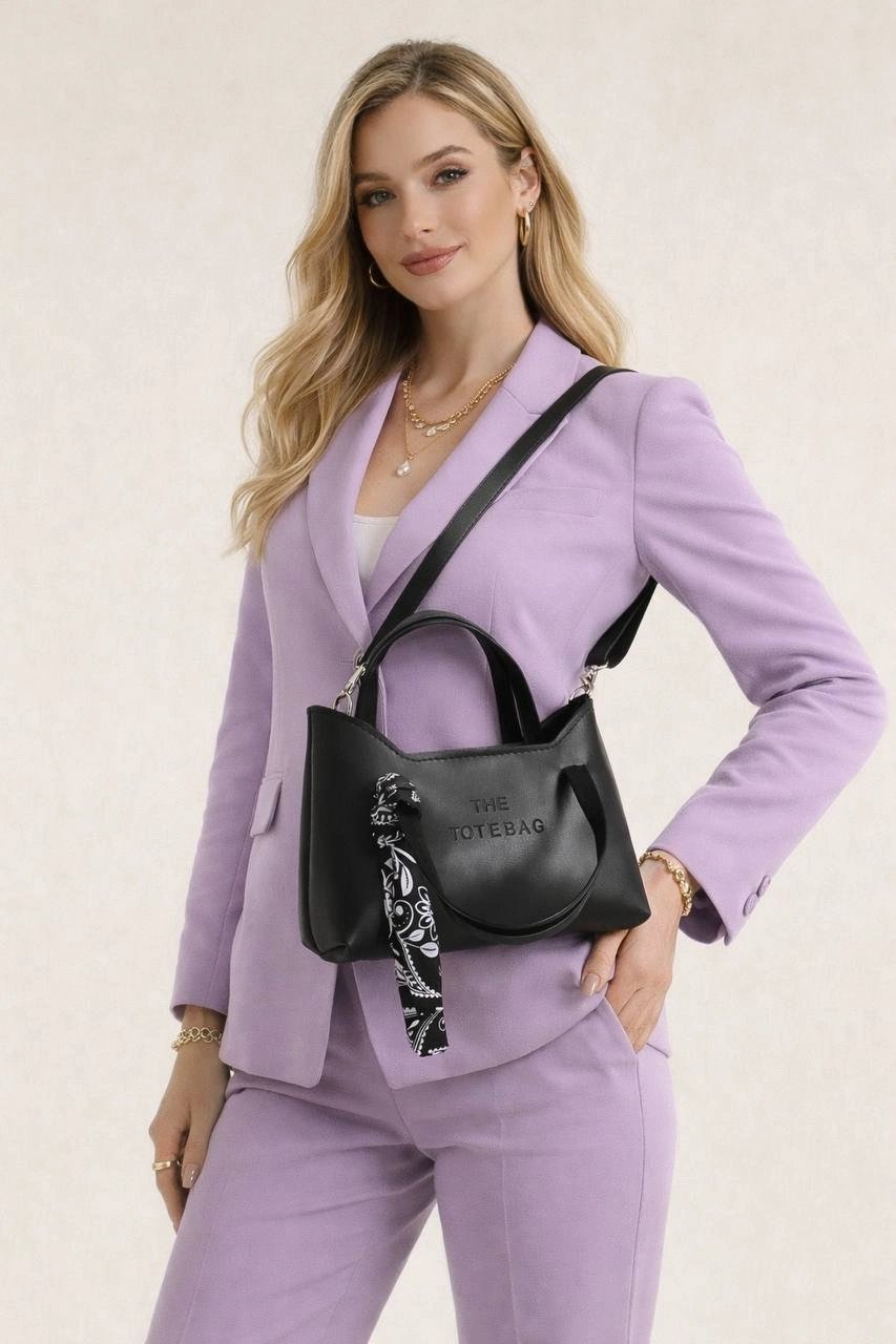 Siyah Renk Fular Detaylı Deri Çanta CB78133