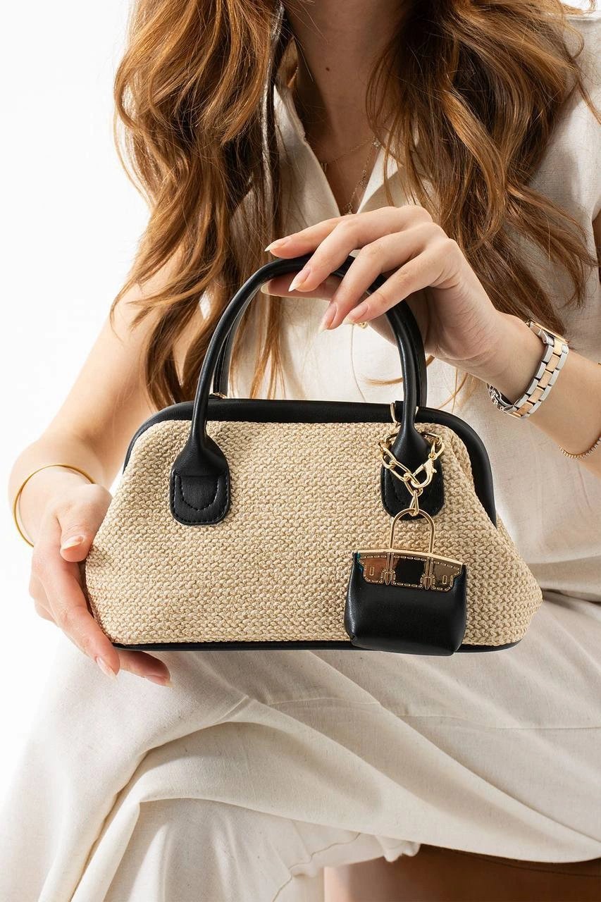 Siyah Renk HASIR KALİTE BRLN Çanta CB92211