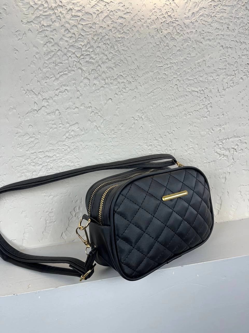 Siyah Renk Kapitone 2 Bölme Çanta CB1274