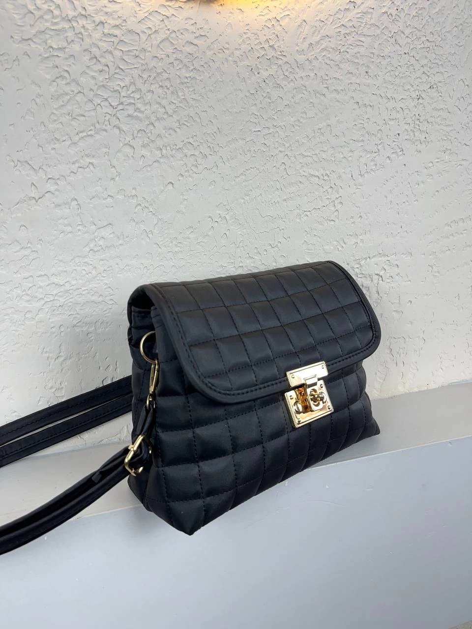 Siyah Renk Kapitone 2 Bölme Çanta CB3278