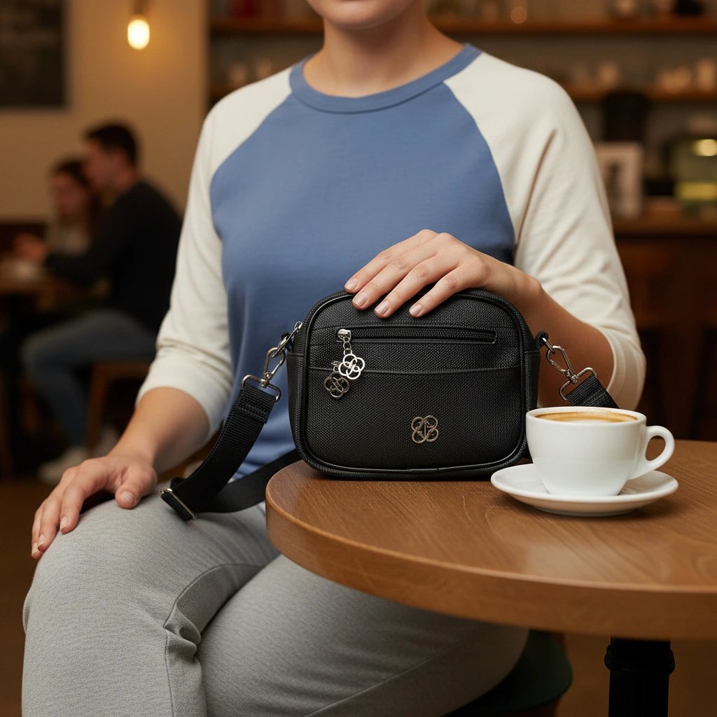 Siyah Renk Lakos 3 Bölme Çanta CB28177