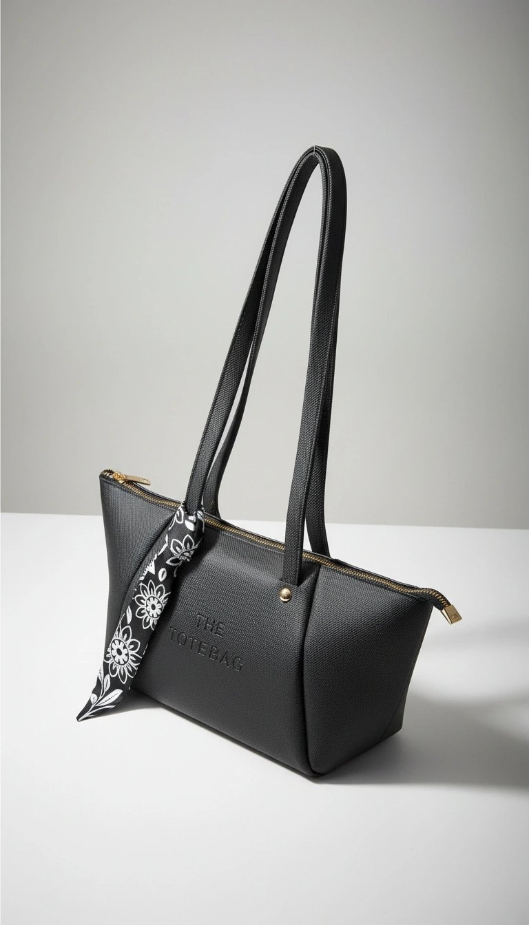 Siyah Renk Lakos Fularlı Çanta CB72911