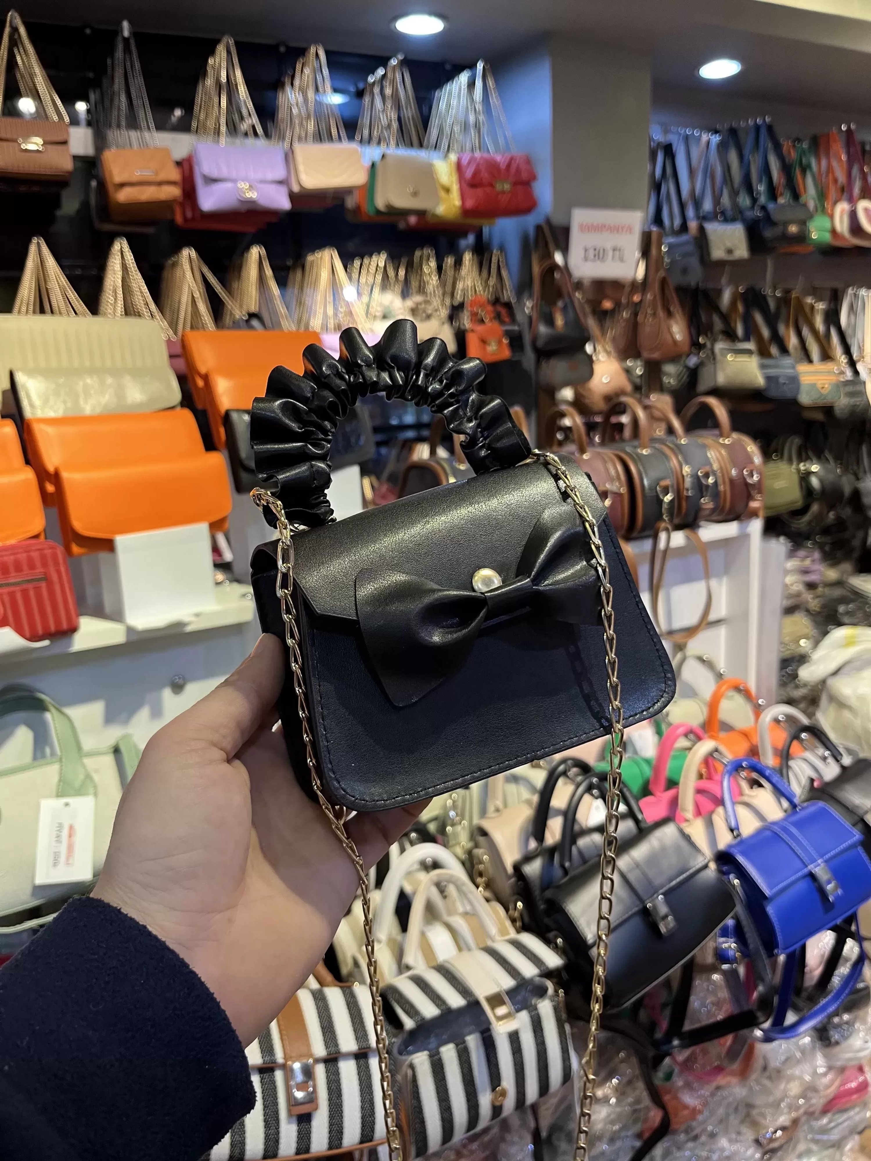 Siyah Renk Papyon Mini Çanta CB2760