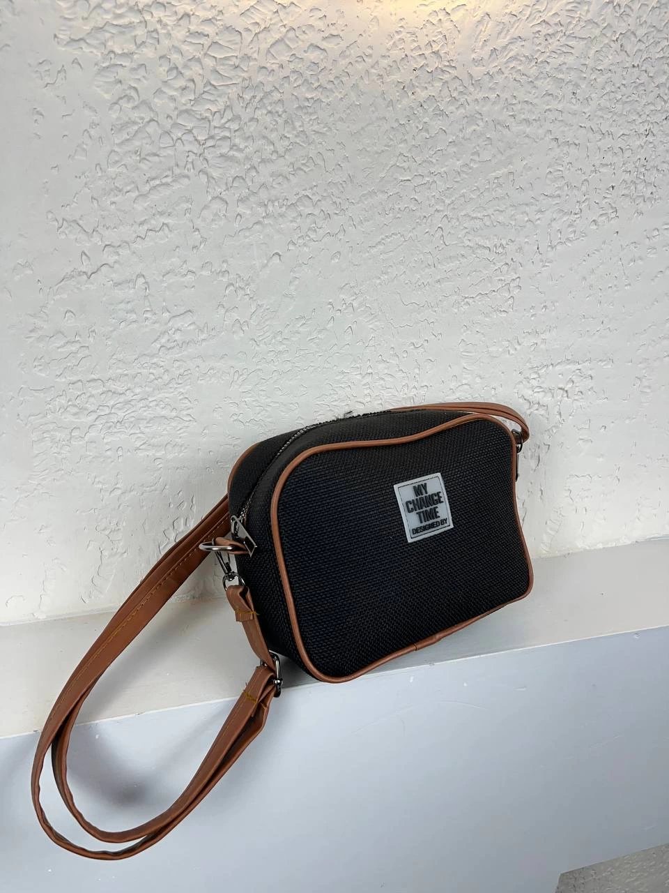 Siyah Renk Taba Kenar Hasır Çanta CB2021