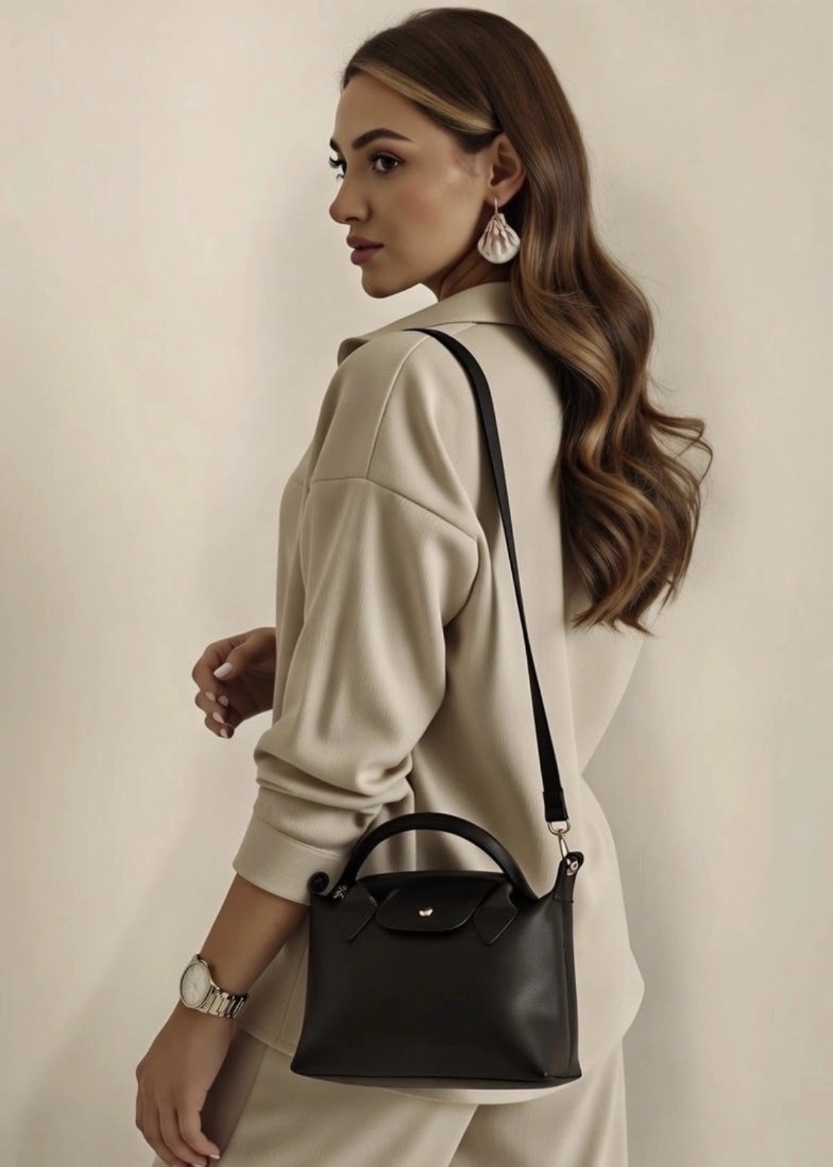 Siyah Sap Siyah Renk Çapraz Çanta CB08922