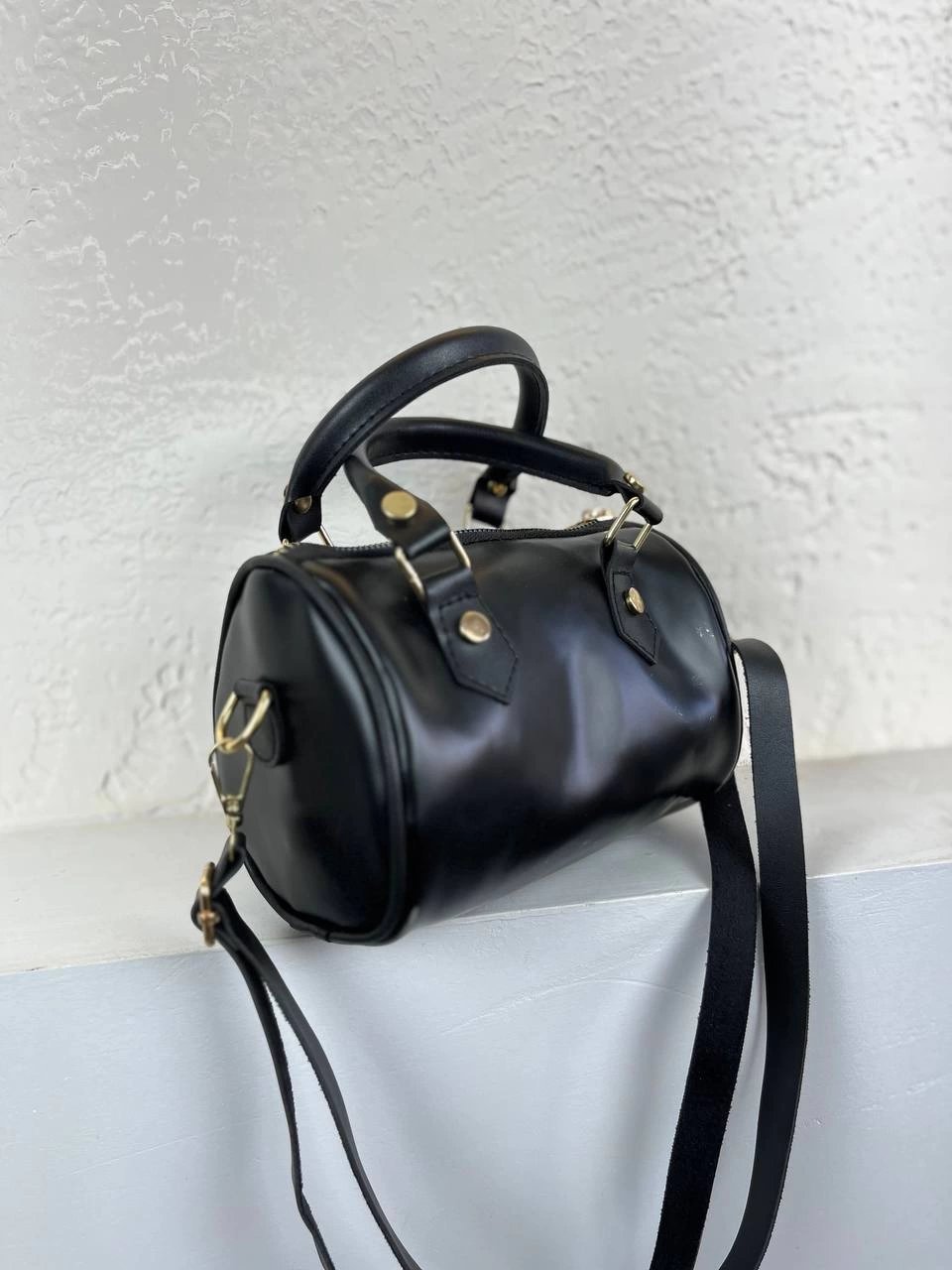 Siyah Silindir Mini Boy Çanta CB8530