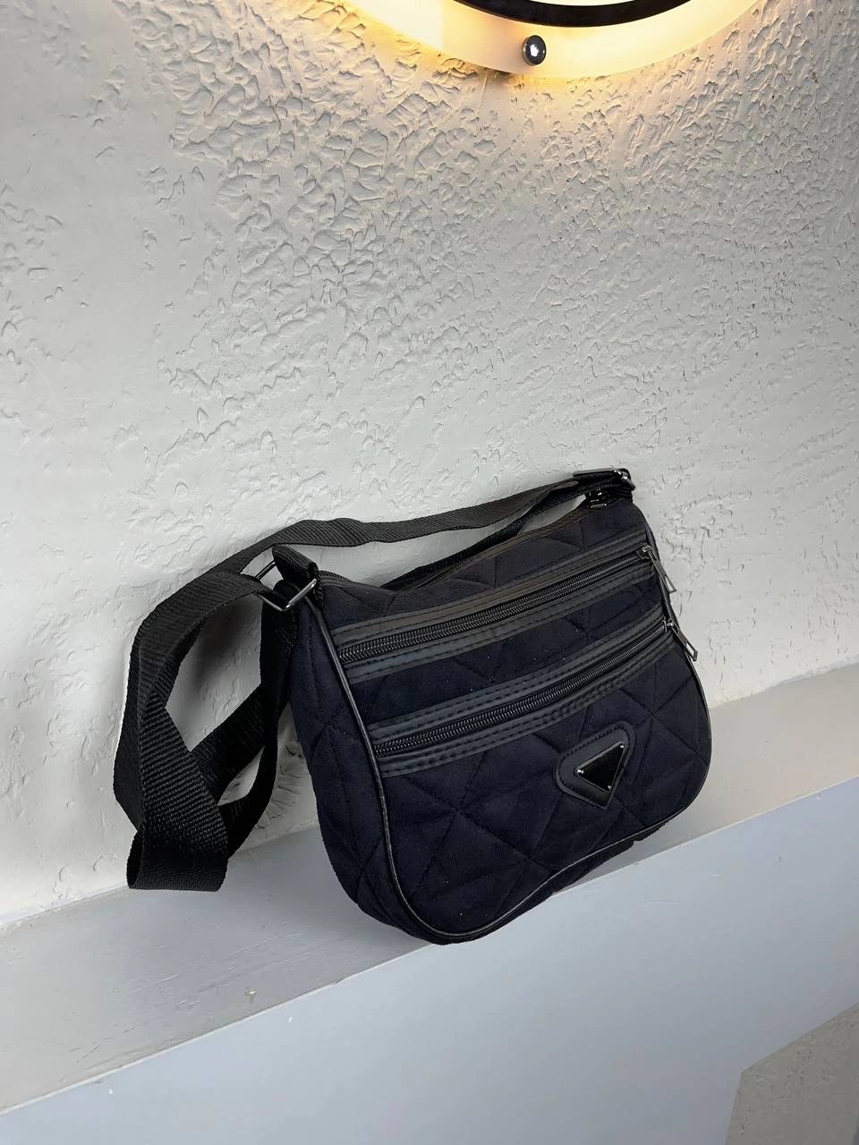 Siyah Süet 3 Bölme Çanta CB2519