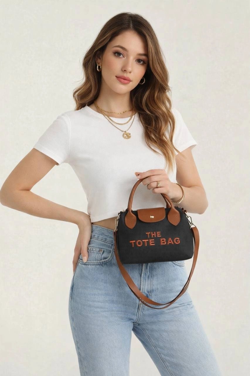 Siyah Tabalı Tote Çaptaz Çanta CB89814