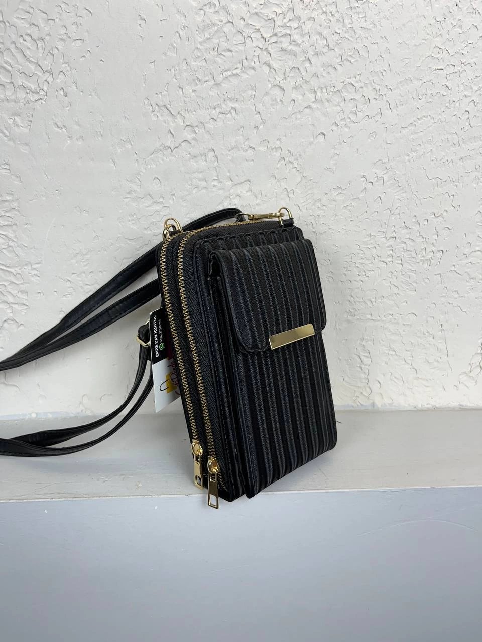 Siyah Çizgili Telefon Çanta CB0931