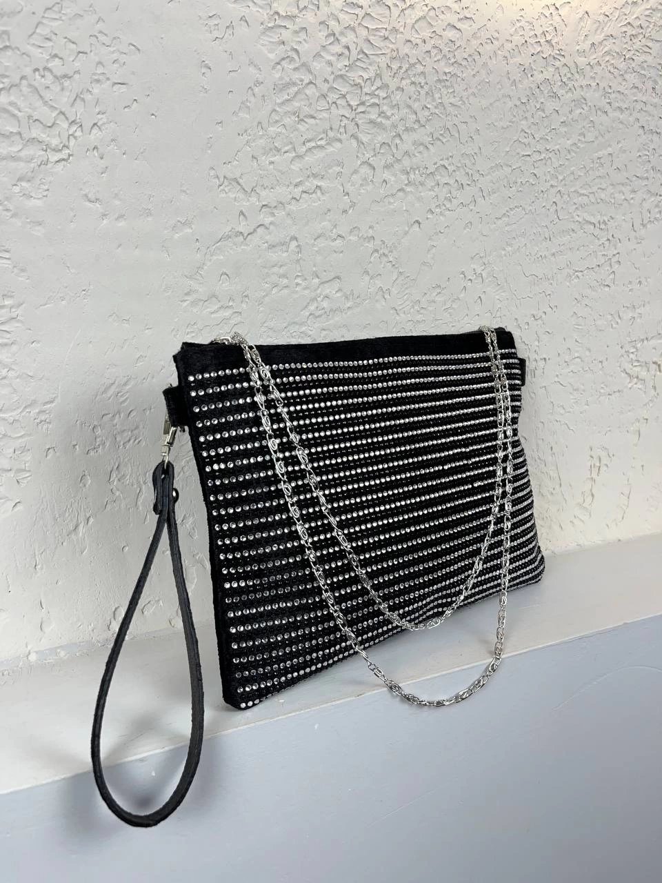 Siyah Tüm Taşlı Portföy Çanta CB2690