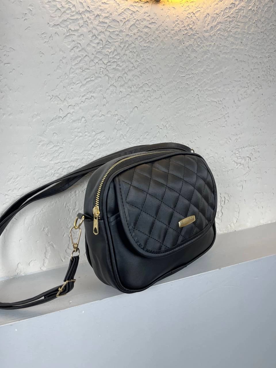 Siyah Vizon Ön Kapak Kapitone Çanta CB3003