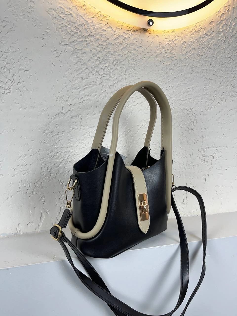 Siyah Vizon Yavrulu Deri Çanta CB3071