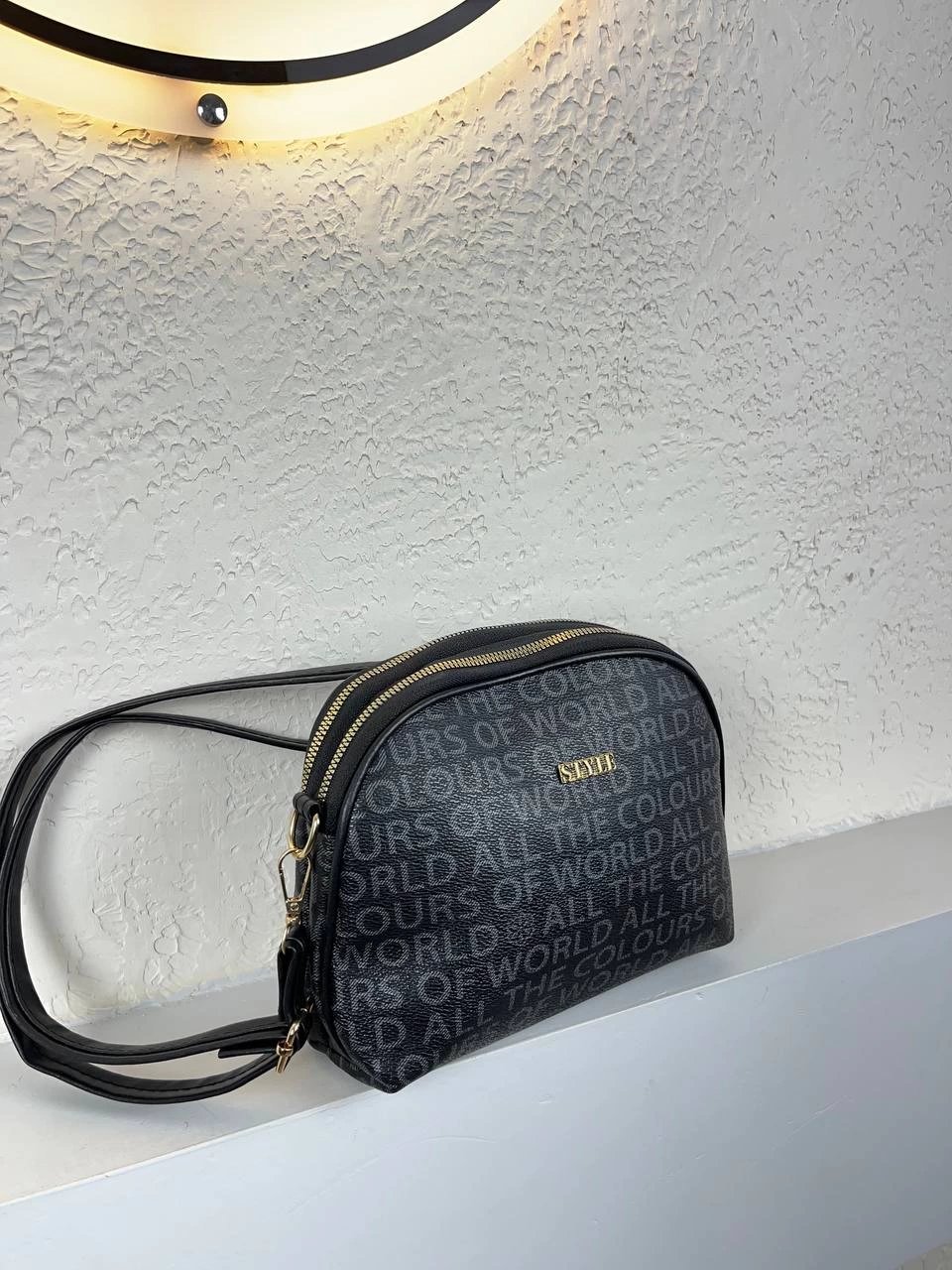 Siyah Yazılı 2 Bölme Çanta CB6374