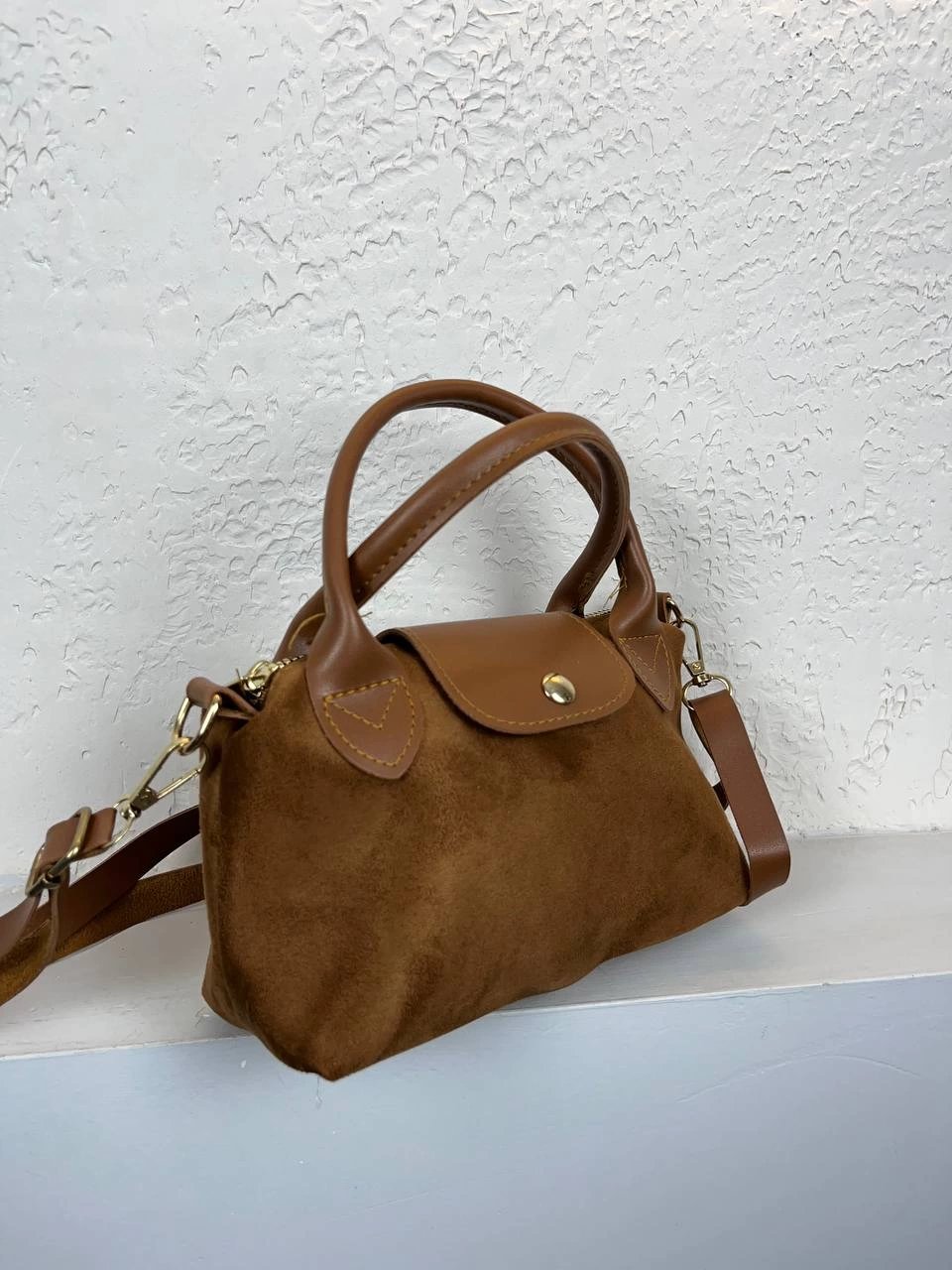 Taba Nubuk Deri Mini Çapraz Çanta CB1177