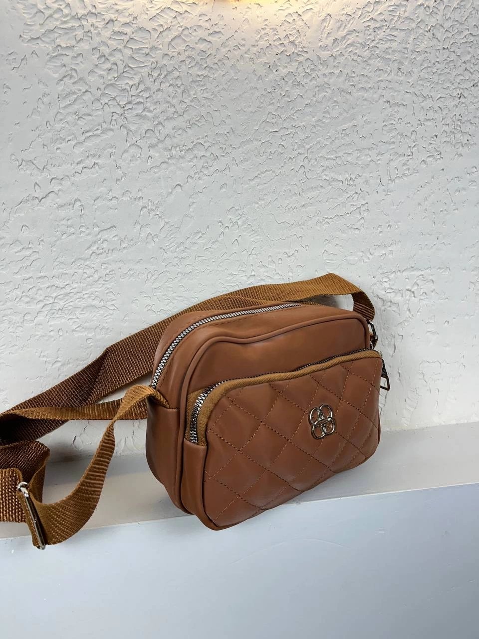 Taba Renk 2 Bölme Kapitone Çanta CB6310