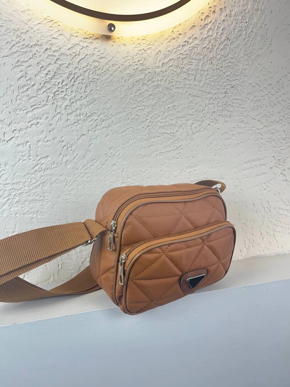 Taba Renk 2 Bölme Kapitone Kücük Çanta CB0239