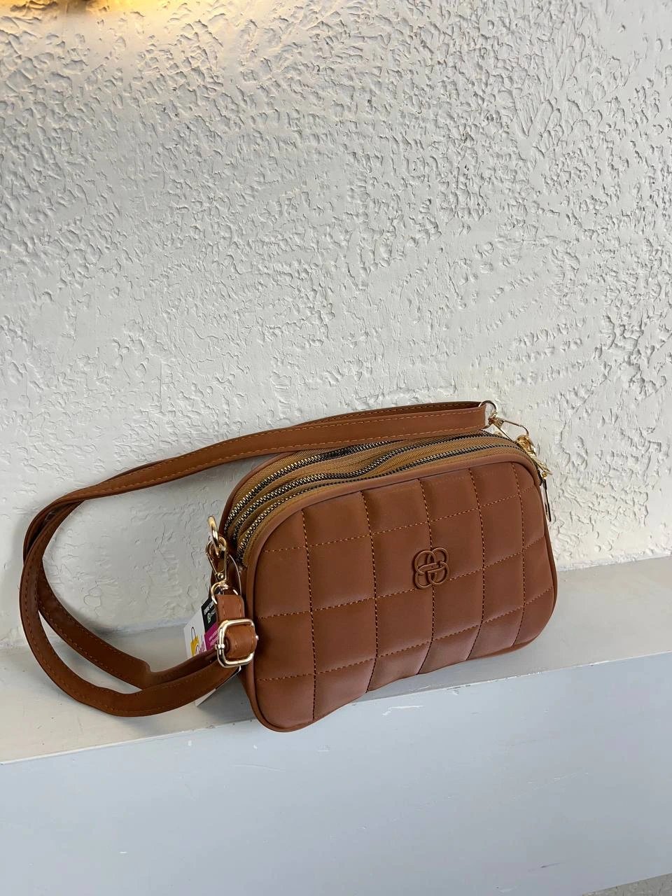 Taba Renk 3 BÖLME YENİ KALİTE KAPİTONE ÇANTA CB0956