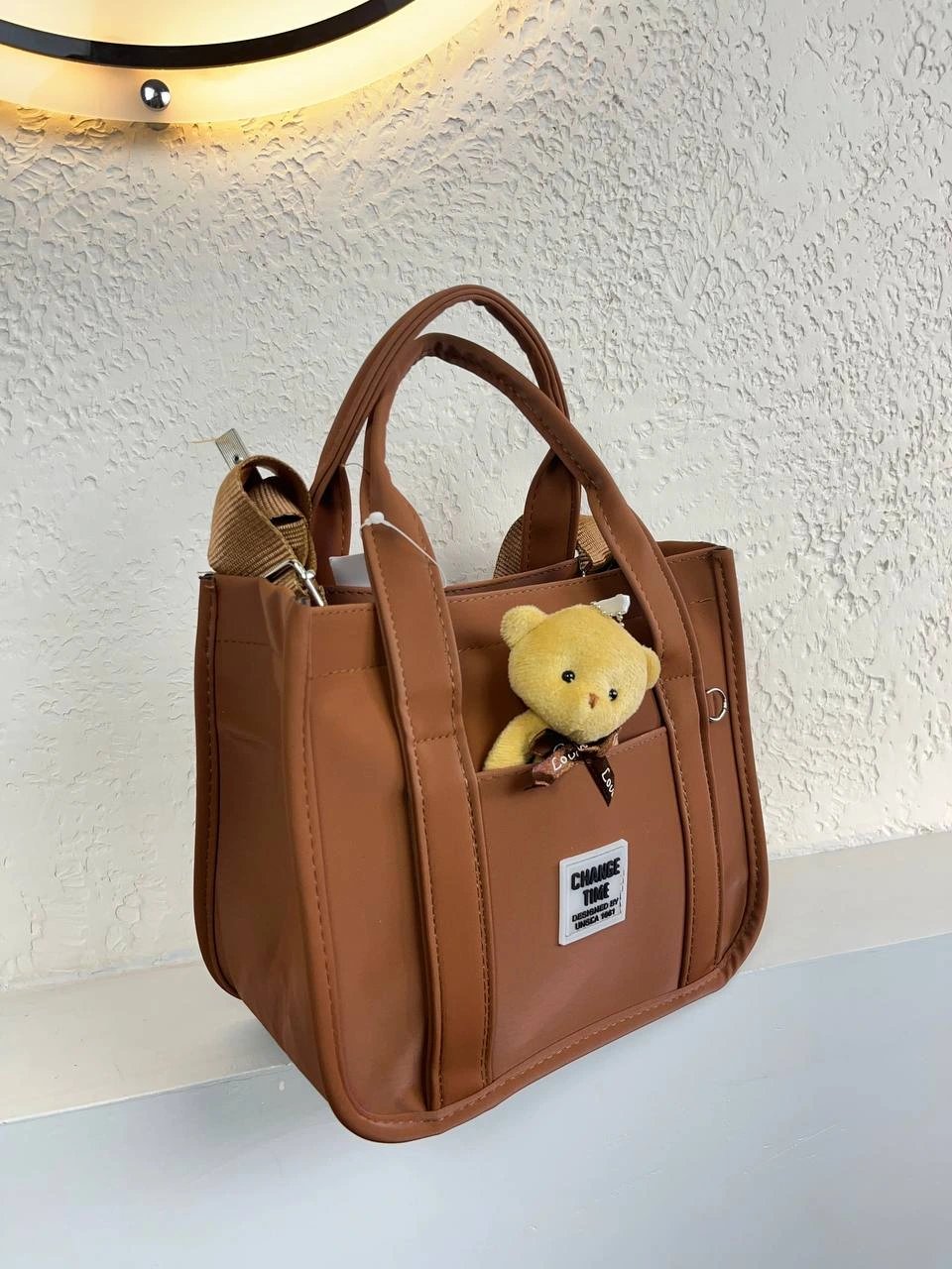 Taba Renk Ayıcıklı Hediyeli Çanta CB0283