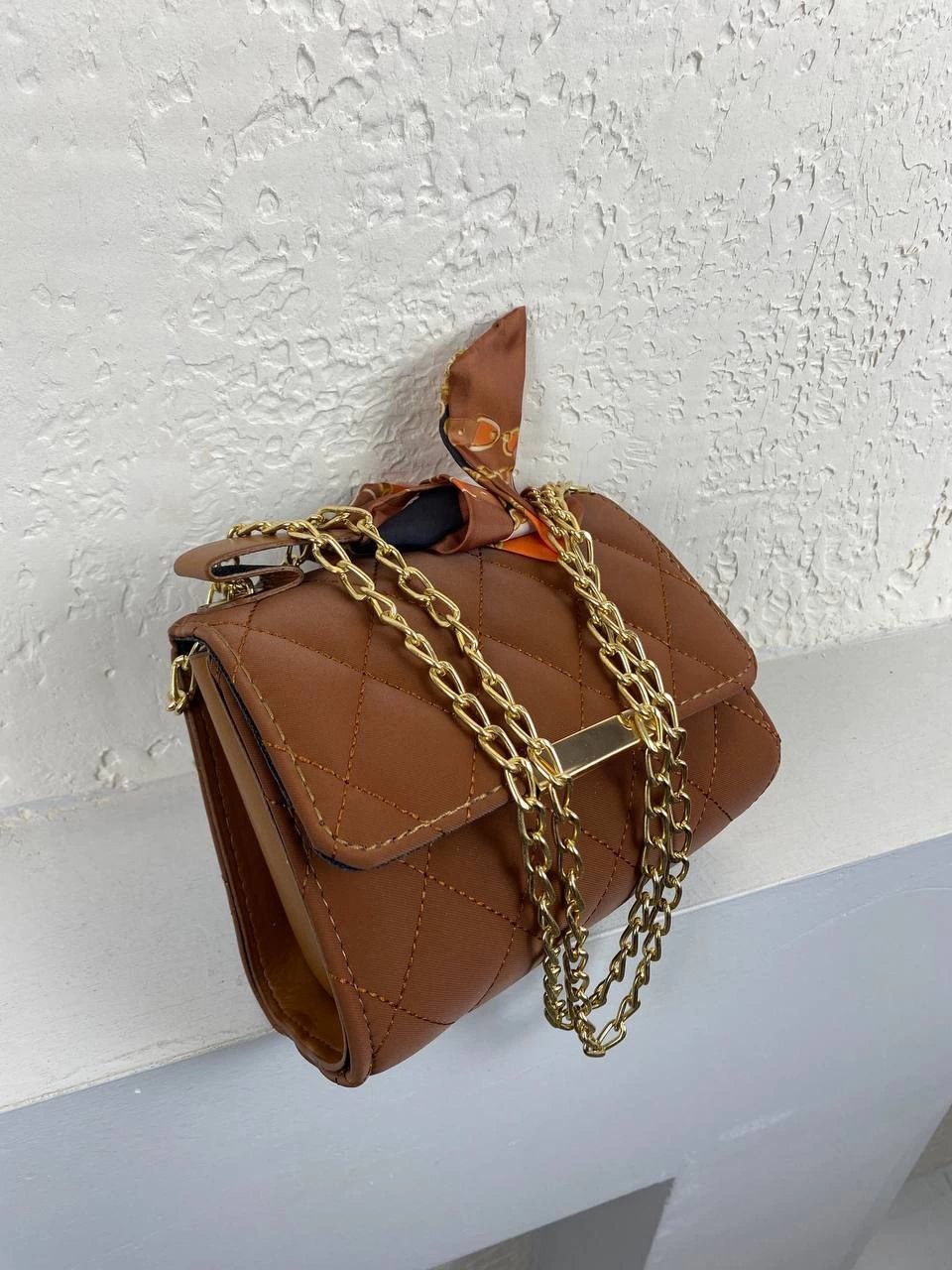 Taba Renk Fular Detaylı Kol Çanta CB9825