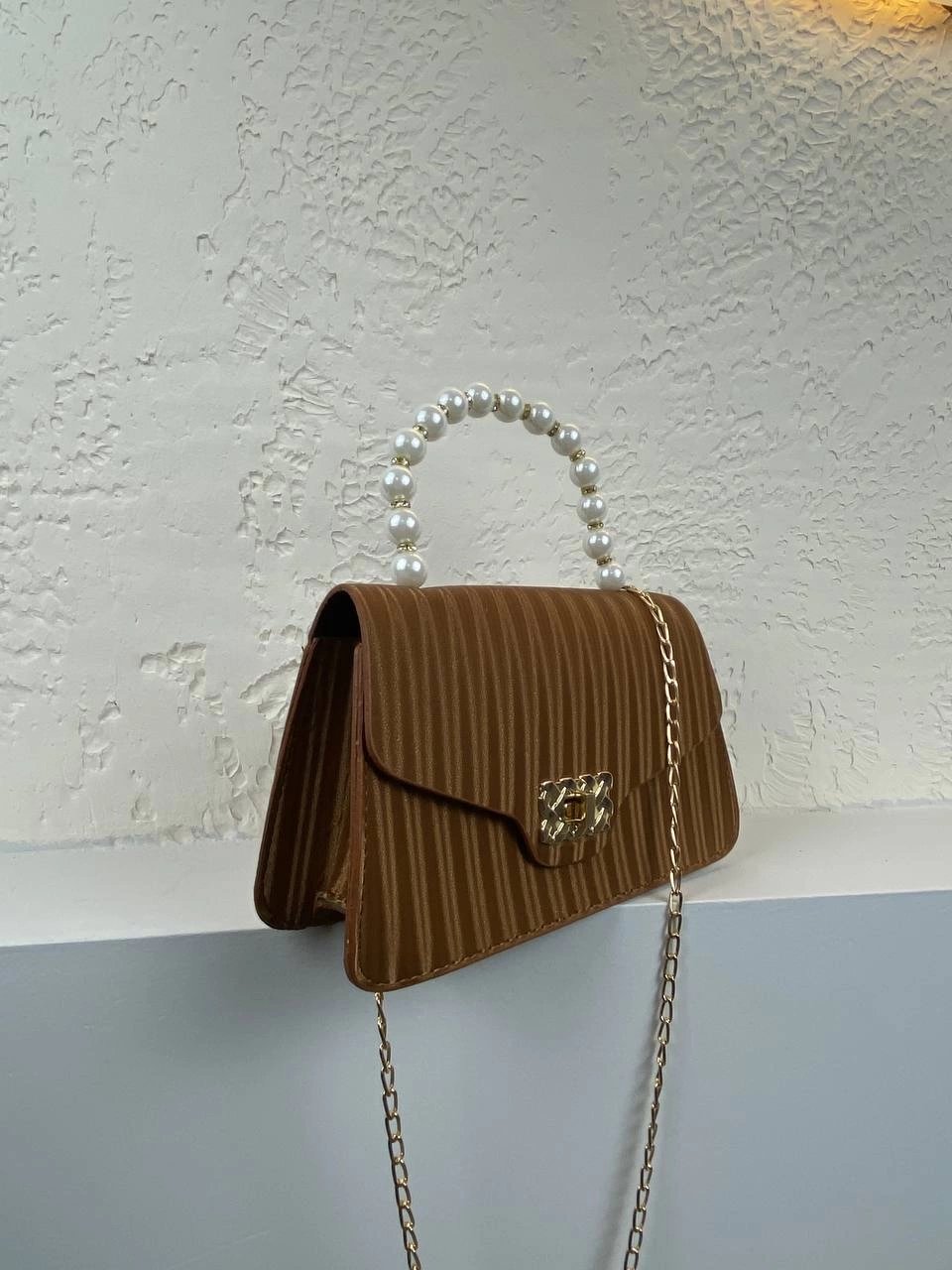 Taba Renk İncili Çanta