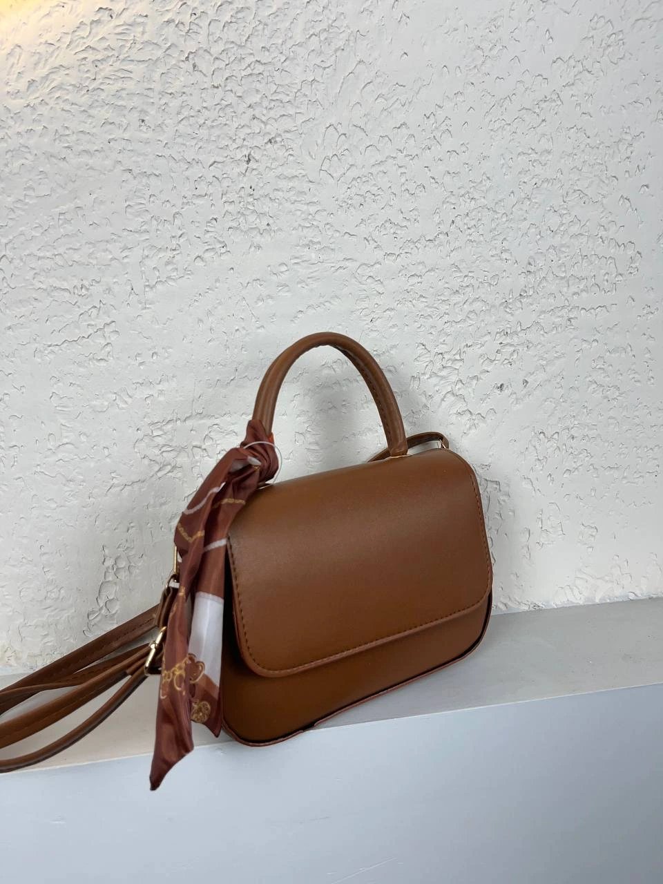 Taba Renk Kalıp FULARLI Çanta CB0241