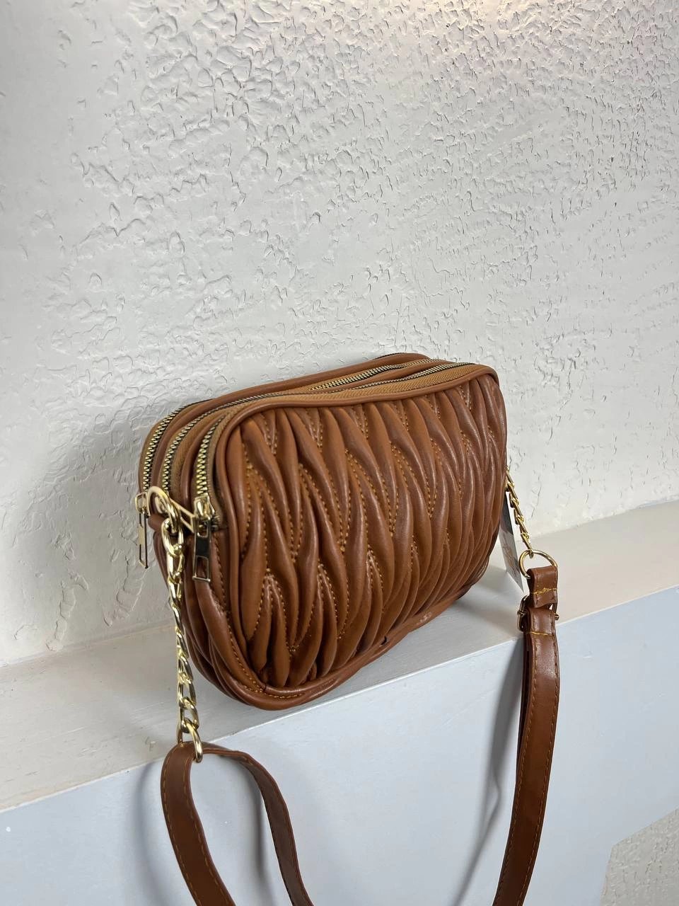 Taba Renk Kalite 3 Bölme Çapraz Çanta CB3069