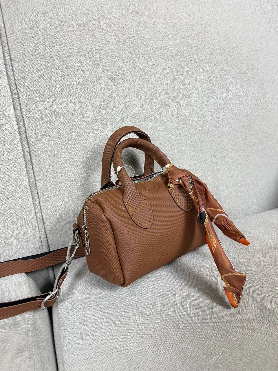 Taba  Renk Mini Boy Fularlı Lakos Çanta CB68735