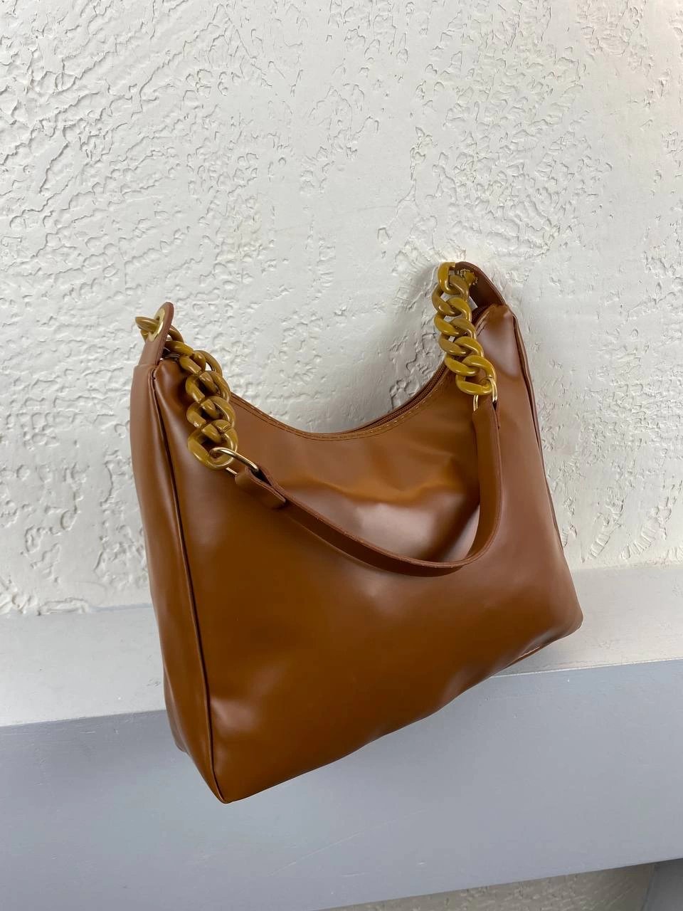 Taba Renk Yumuşak Deri Kol Çanta