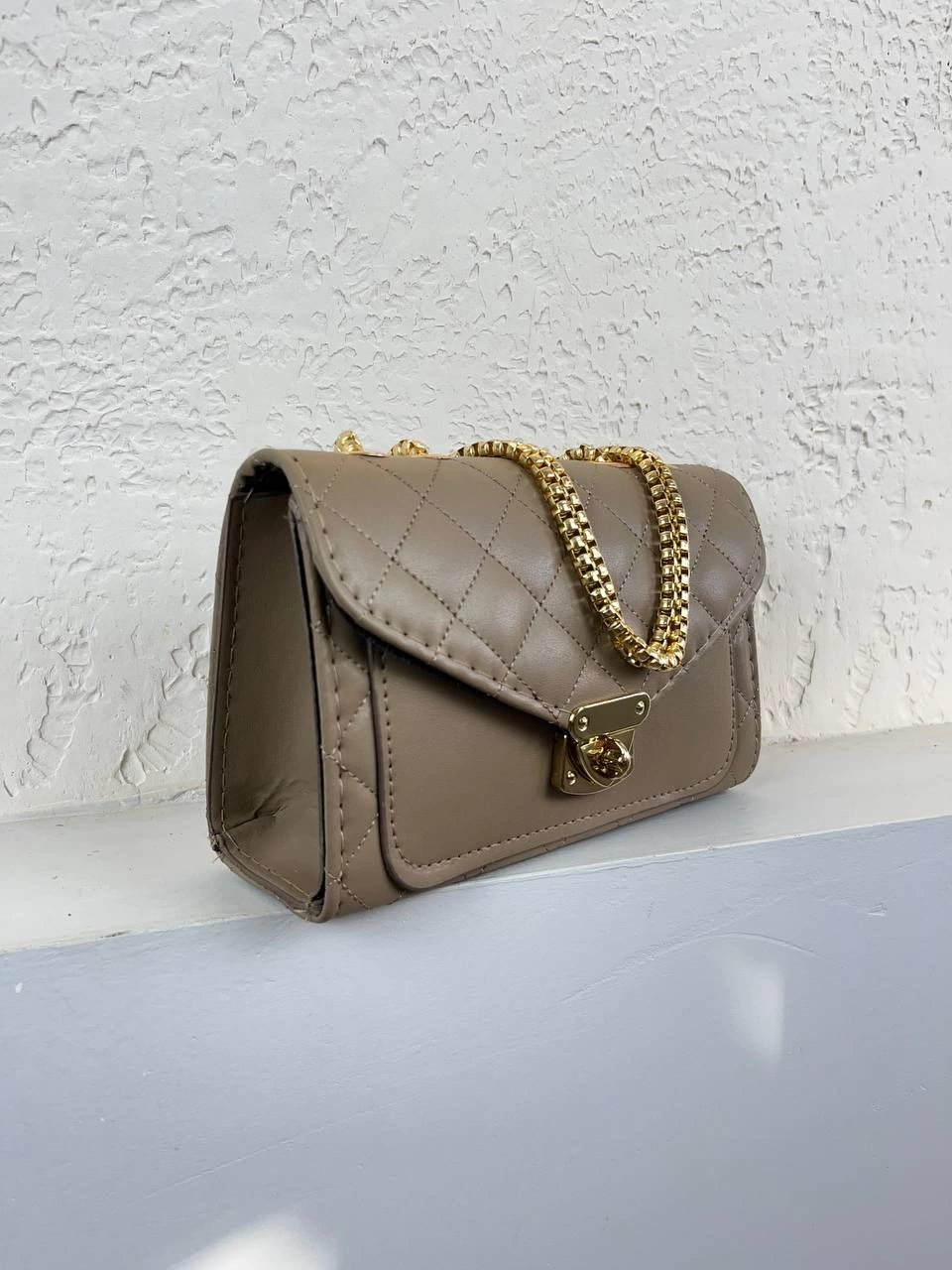 Koyu Vizon Kalıp Zincir Çanta CB5412