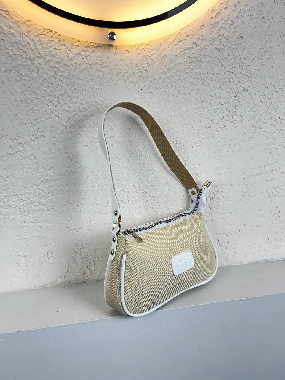 Vizon Kenarları Beyaz Baget Çanta CB0987