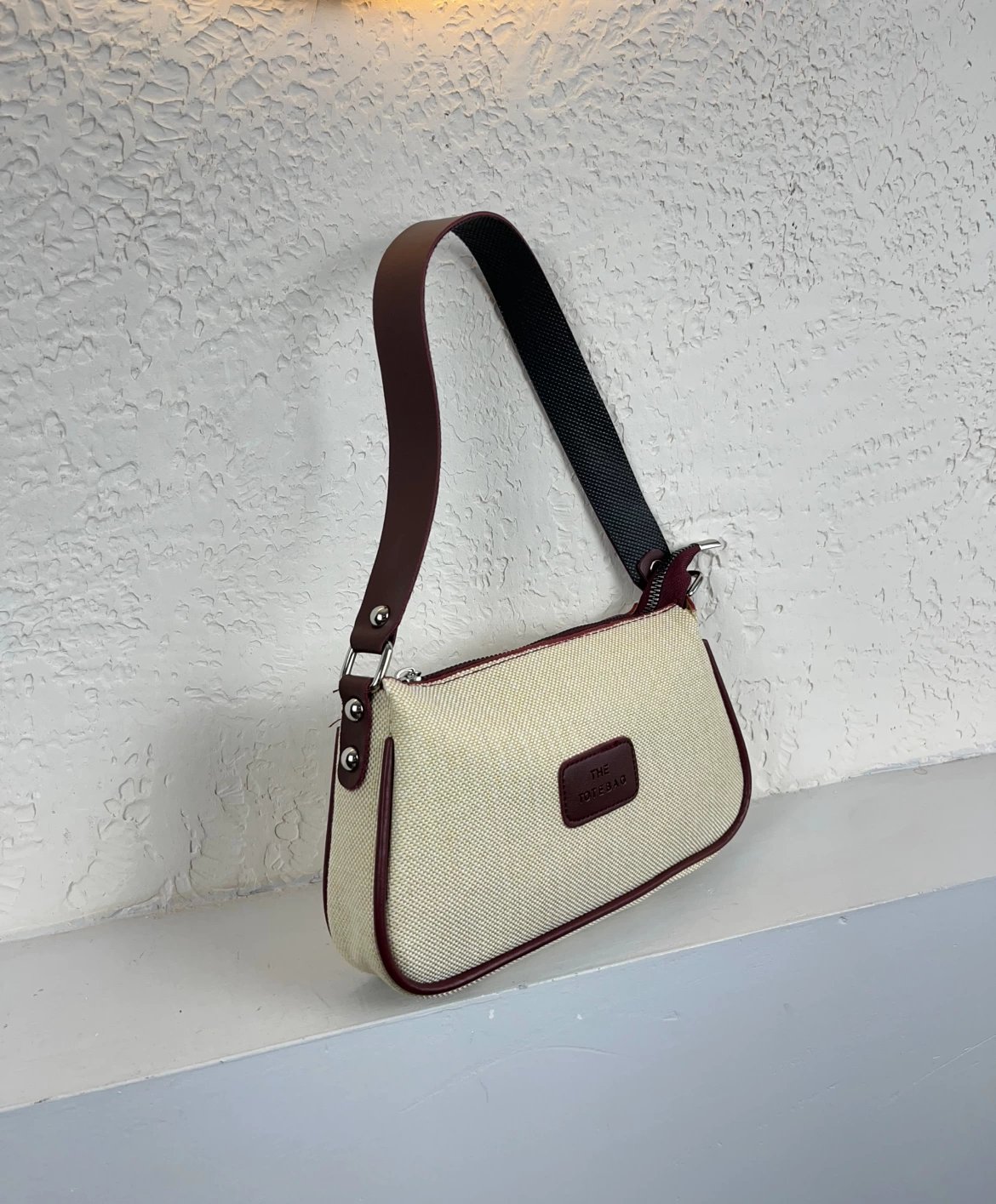 Vizon Kenarları Bordo Baget Çanta CB0987