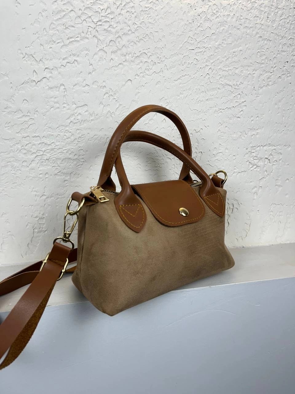 Vizon Nubuk Deri Mini Çapraz Çanta CB1177