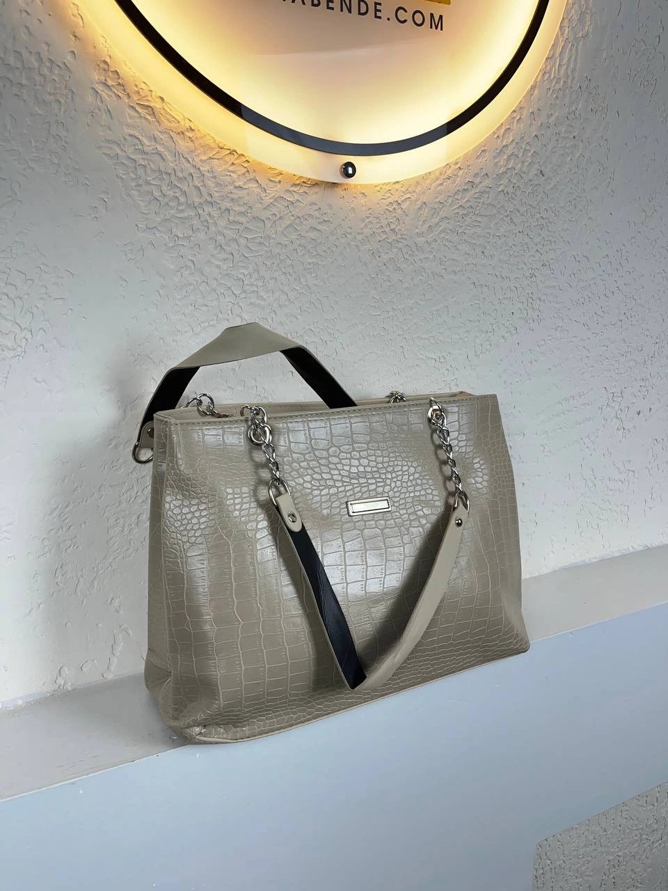 Vizon Renk 2 Bölme Astarlı Kol Çanta CB0033