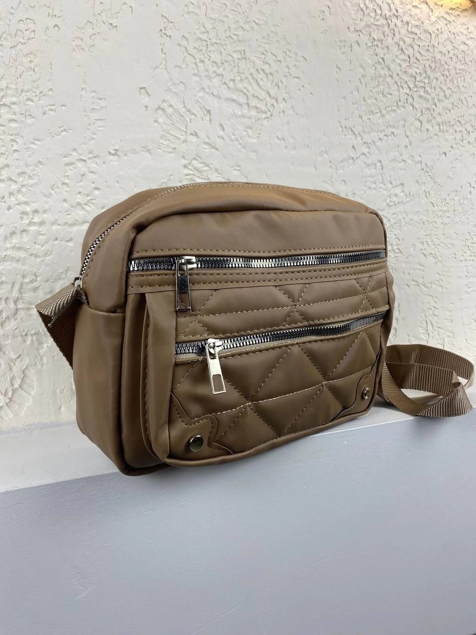 Vizon Renk 3 Bölmeli Çapraz Çanta CB6955