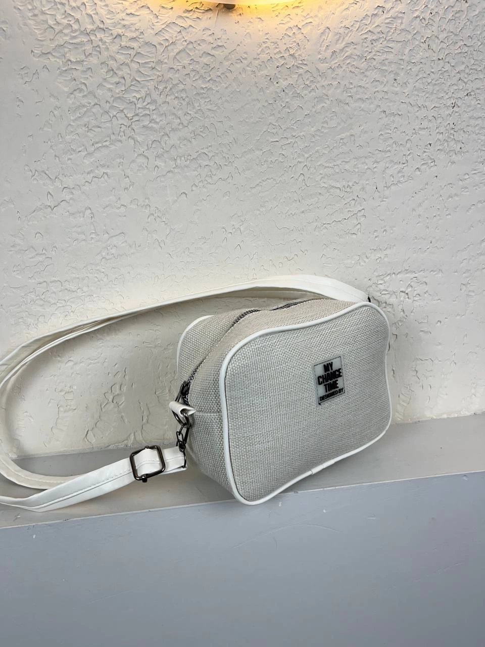 Vizon Renk Beyaz Kenar Hasır Çanta CB2021