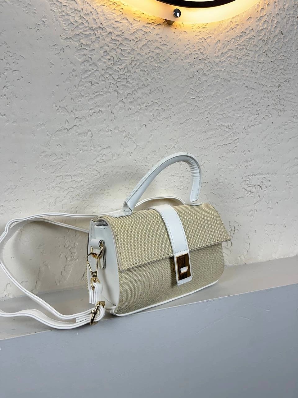 Vizon Renk Beyaz Sap Kalite Çanta ikra2019