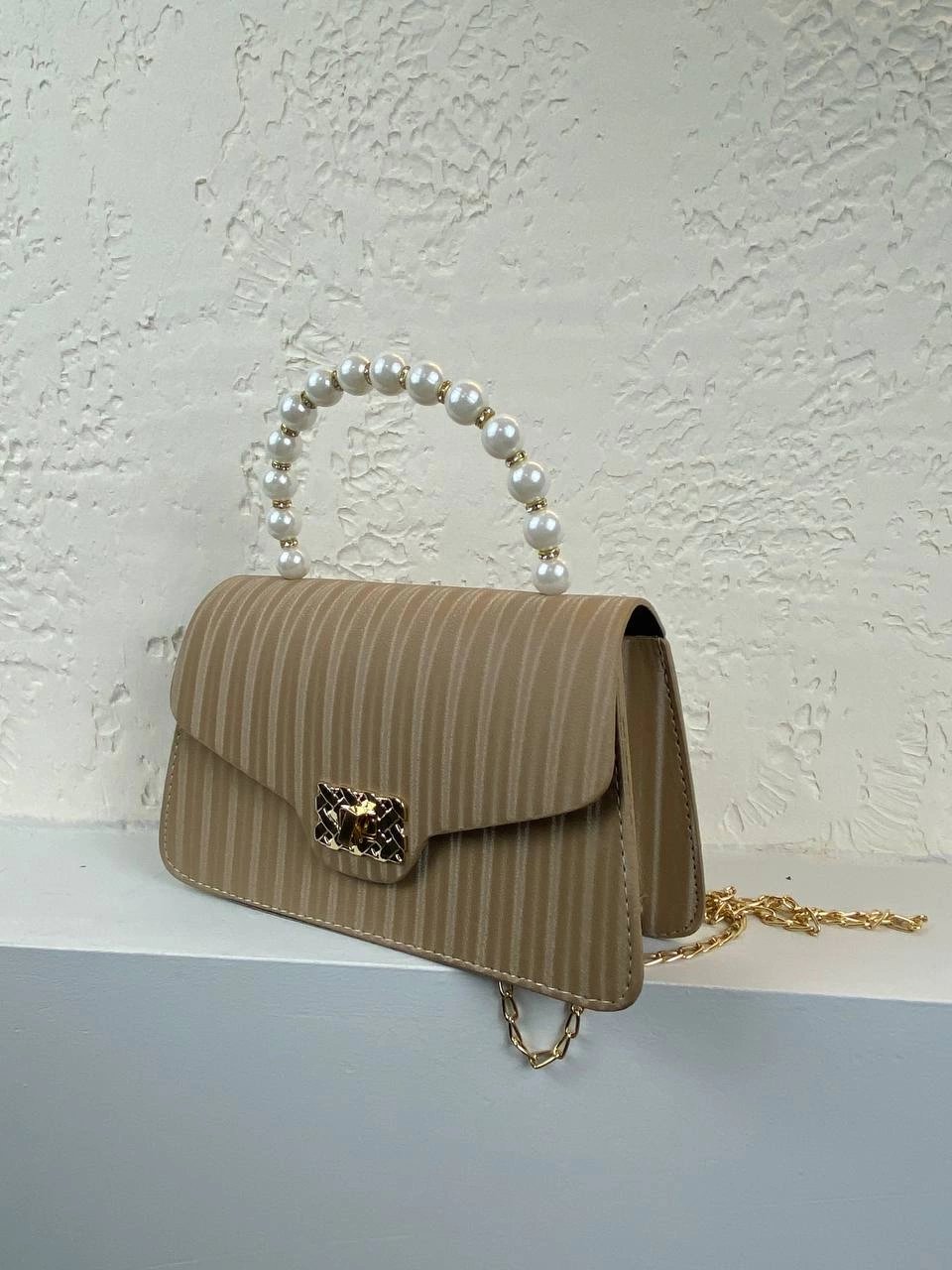 Vizon Renk İncili Çanta