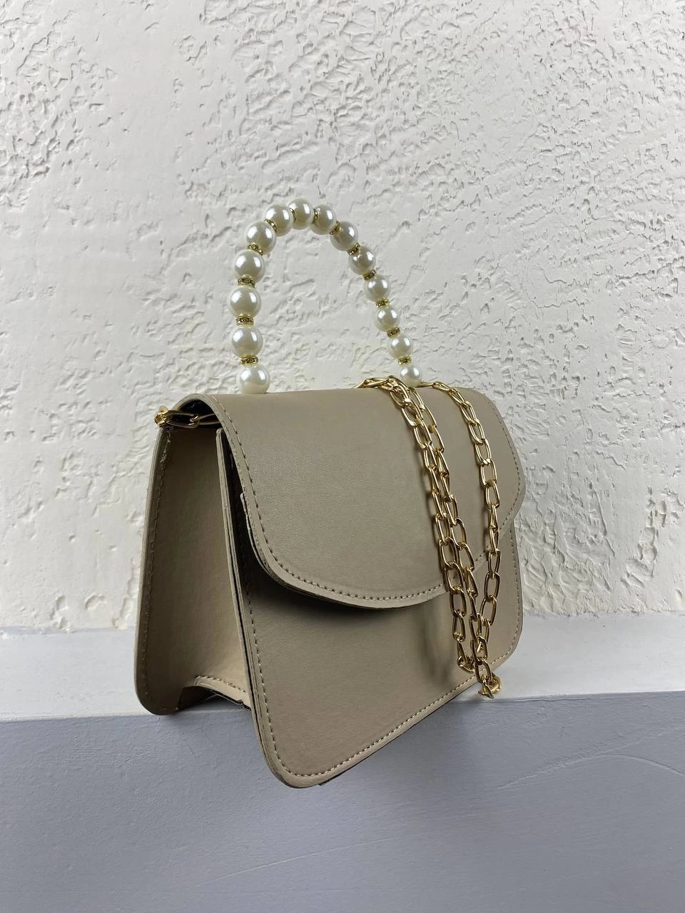 Vizon Renk İncili Kol Çanta