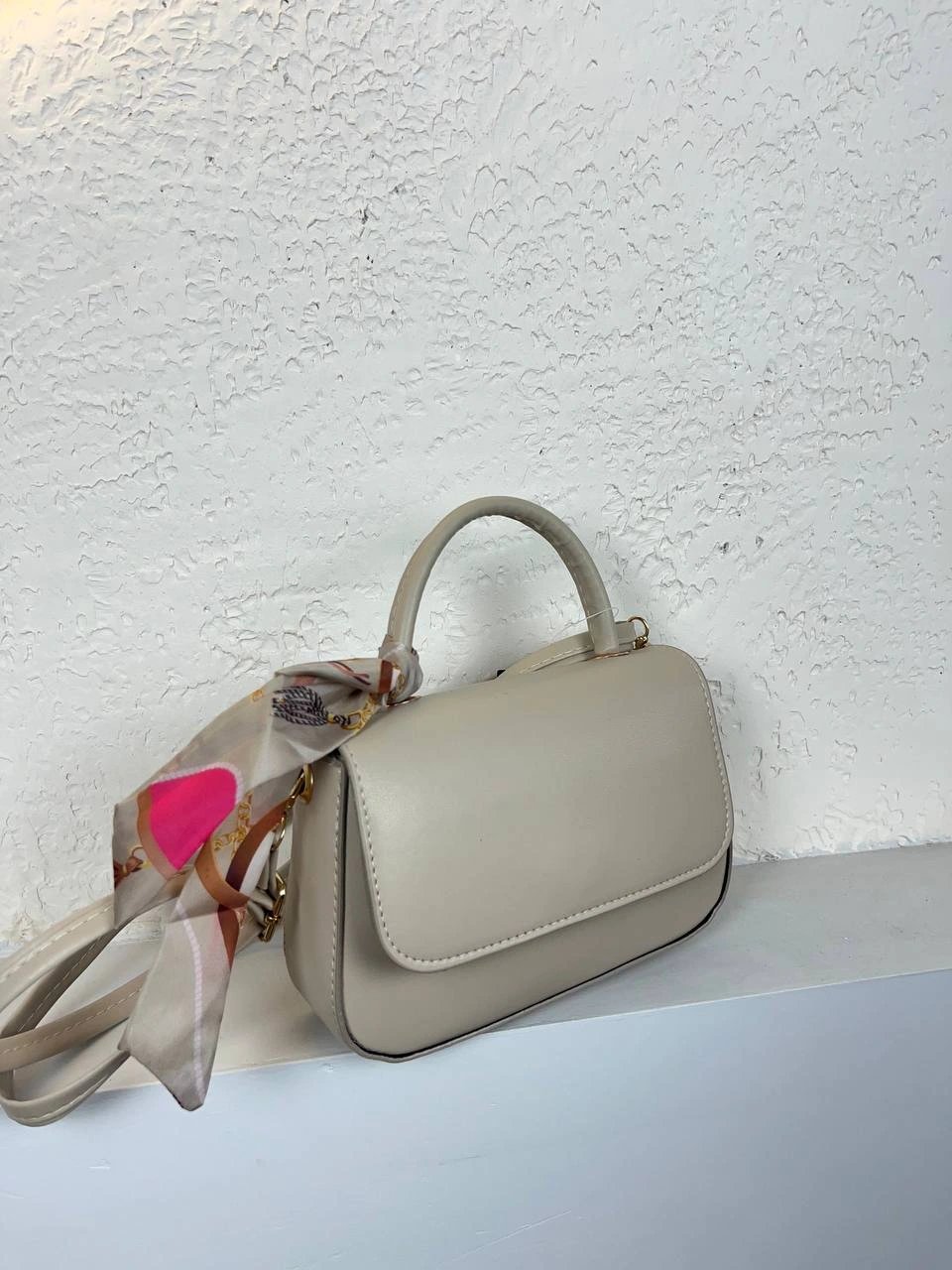 Vizon Renk Kalıp FULARLI Çanta CB0241