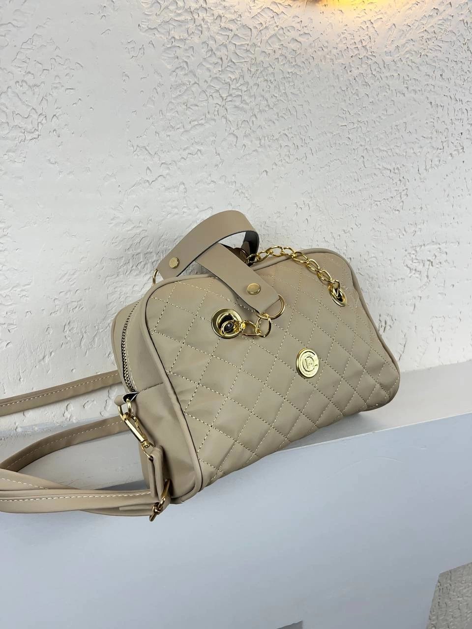 Vizon Renk Kapitone Çapraz Çanta CB9964